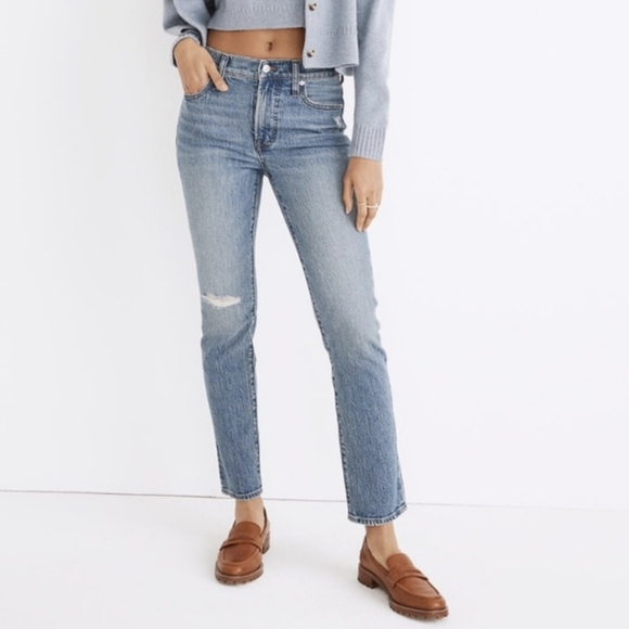 Madewell Denim - Madewell The Mid-Rise Perfect Vintage Jean:   Knee Rip Edition - Size 27